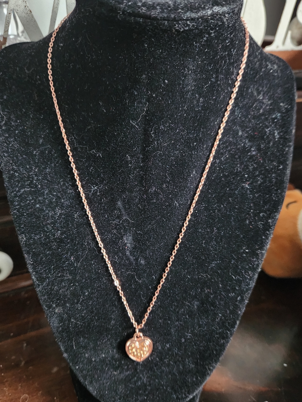 Rose Gold Tone Heart Pendant Necklace - Women Jewelry